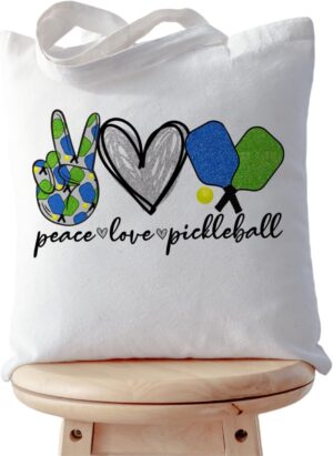 Tote Bag for pickleball Sport Lovers, Sportspickle Inspired Shopping Grocery Bag for pickleball Club Friends Partener Trainer Besties Coach, Accessory Toiletry Bag for Daily Odds and Ends (Tote)