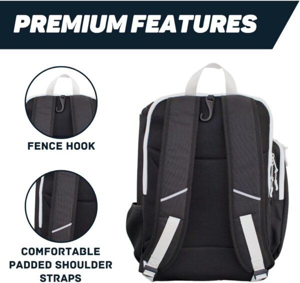 Pickleball Bag for Men and Women - Fits 2 to 4 Paddles - Shoe Compartment, Fence Hook, Storage Pockets for Water Bottles, Pickleballs, Clothing, Racquet/Paddle Storage - Pickle Ball Backpack