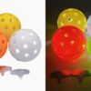 LED Light up Pickleball Ball, Glow in The Dark PickleBalls Balls, 4 Pack Pickleball-Balls Meet USAPA Requirement, 40 Holes Durable in/Outdoor Pickle Ball (RGB)