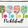 JioJio Chan Pickleball Lover Gift Makeup Bag, Pickleball Player Stuff, Thank You, Birthday Gifts for Women, Coach, Sister, Teen, Daughter, Bff, PU Leather Makeup Cosmetic Bag