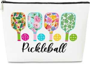 JioJio Chan Pickleball Lover Gift Makeup Bag, Pickleball Player Stuff, Thank You, Birthday Gifts for Women, Coach, Sister, Teen, Daughter, Bff, PU Leather Makeup Cosmetic Bag