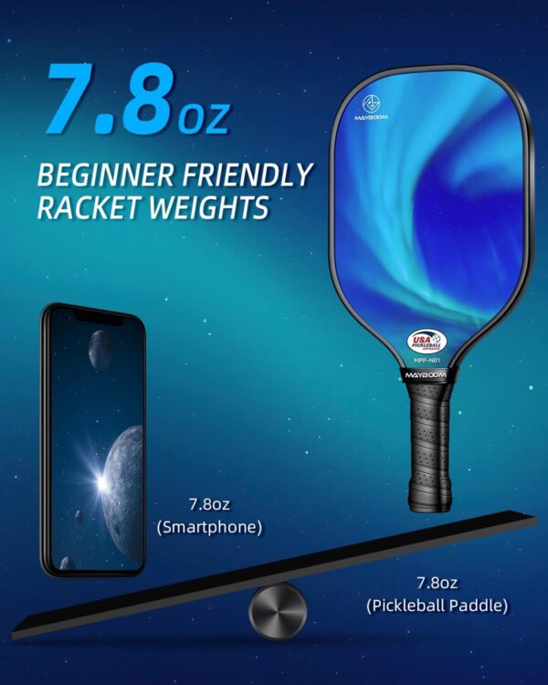 Pickleball Paddles Set of 2 or 4, USAPA Approved Pickleball Paddles Set with 4 Pickleball Balls and Pickleball Carry Bag, Fiberglass Pickle Ball Rackets 2 Pack Gifts for Beginners&Pros