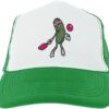 Funny Pickle Sasquatch or T-Rex Playing Pickleball Trucker Hat