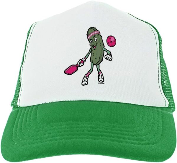 Funny Pickle Sasquatch or T-Rex Playing Pickleball Trucker Hat