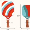 Pickleball Paddles Set of 4 - Family Training Bundle with 2 Kids Size Paddles, Fiberglass Paddles with Dink Board and Carry Bag