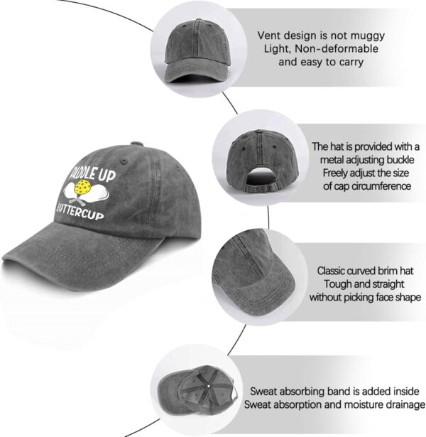 Paddled-up Butterrcup Hat for Women Fashion Pickleball Lover Hats Womens Cycling Caps Fashionable Unique Gifts for