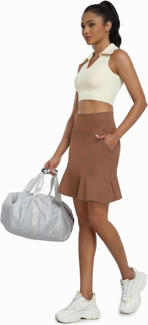 Women's Golf Skirts High Waisted Athletic Tennis Skirt with Shorts Knee Length Skater Running Casual Skort