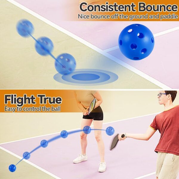 Fizzazzle Indoor Pickleball Balls - 4/6 Pack 26 Holes - USAPA Standard - High Resilience & Durability Blue Balls