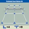 Portable Pickleball Net System with Lockable Wheels, Metal Frame Pickleball Court with LED Light, Regulation Size Net with Durable Carrying Bag, and 4 Pickleball Rackets.