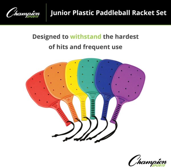 Champion Sports MRJSET Junior Plastic Paddleball Racket Set 4.75 H x 13.75 L x 7.0 W