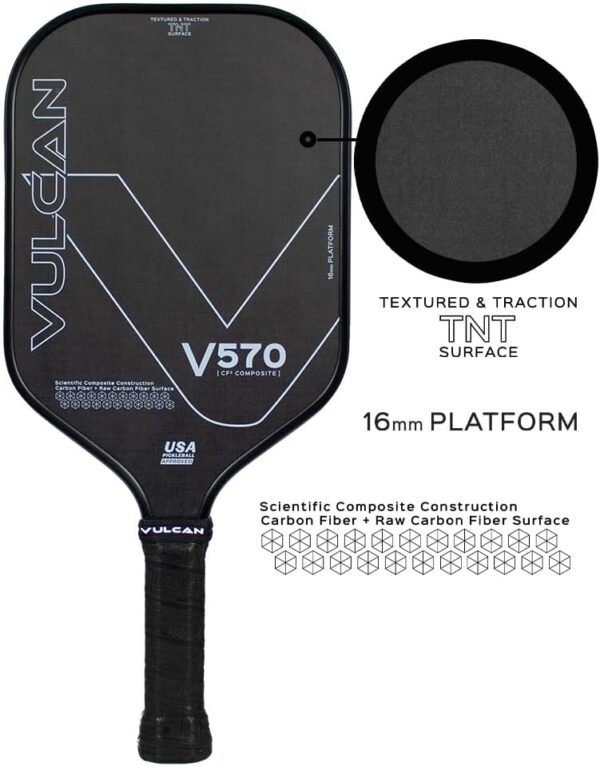 Vulcan | V570 Pickleball Paddle | High Performance | Polypropylene Core | USAP Approved | Multiple Surface Options