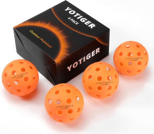 YOTIGER Pickleball Balls, 4 Pack | 12 Pack | 36 Pack - 40 Holes, High Visibility & Bounce, Durable for All Skill Levels