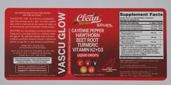Clean Nutra Cayenne Pepper Drops Supplement Liquid + Hawthorn Berry, Vitamin D3 K2 Beet Root Powder, Ceylon Cinnamon, Turmeric Curcumin, Organic Panax Ginseng, Berberine Extract Organic