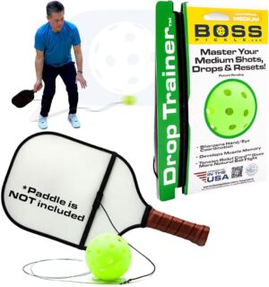 BOSS Pickleball Trainer Ball with String - Pickleball Rebounder for Dink Practice & Hand Eye Coordination