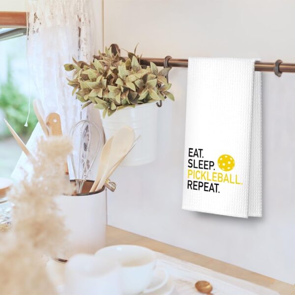 Eat Sleep Pickleball Funny Kitchen Towels, Funny Kitchen Items for Women Men, Birthday Housewarming Gifts for Hostess, Mom, Sister, Aunt, Grandma, Pickleball Lover, Neighbor