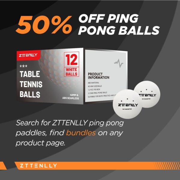 Ping Pong Paddles with Balls - Better Control & Sticky Inverted Rubber - Table Tennis Paddles Set for Indoor & Outdoor Games