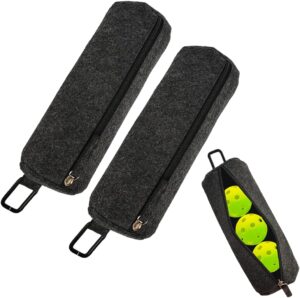 2Pcs Pickleballs Holder Bag with Metal Hook for Fence/Backpack, Portable Tennis Ball Storage Bag, Pickleballs Training Equipment, Pickleballs Accessory for Women Men
