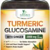 Turmeric Curcumin Supplement 2000mg with Glucosamine Chondroitin & Ginger, 95% Curcuminoids, BioPerine Black Pepper for Best Absorption, Nature's Joint Support, Non-GMO, Bottled in USA - 120 Capsules