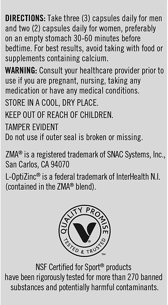 True Athlete ZMA with Theanine – Supports Muscle Recovery, Strength & Sleep – Zinc, Magnesium, Vitamin B6 & Theanine Formula for Relaxation & Performance (90 Capsules)