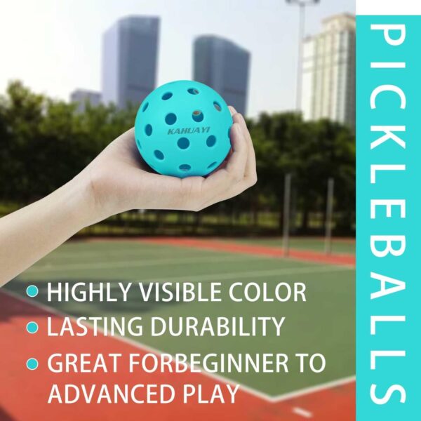 Outdoor Pickleball Balls Indoor 4 Pack Pickleball with 40 Holes- Great Durability, Bounce Meet USAPA Requirement Pickleball Balls Teal Green