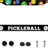 Personalized License Plate Frame Pickleball Stainless Steel Accessory Colored Balls License Plate Holder Funny Car Decorative 2 Holes Screws Fits Us Standard License Plates 12.2 X 6.3 In For Men Women