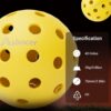 USAPA Approved Outdoor Yellow 40-Hole Pickleballs, 12-Pack in Mesh Bag with High Elasticity