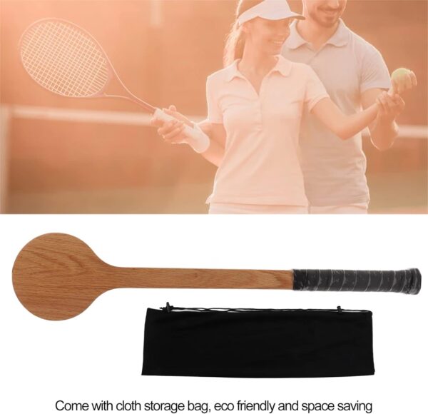 Wooden Tennis Sweet Point Trainer, Tennis Pointer Racket Spoon Training Aid Accessory for Swing Practice with Storage Bag