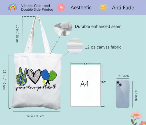 Tote Bag for pickleball Sport Lovers, Sportspickle Inspired Shopping Grocery Bag for pickleball Club Friends Partener Trainer Besties Coach, Accessory Toiletry Bag for Daily Odds and Ends (Tote)