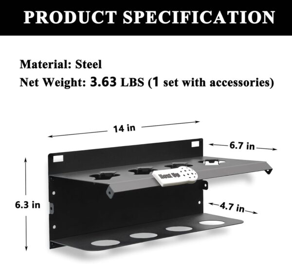 Pickleball Paddle Rack, 4/8/12-Paddle Holder, with Label to Track Next Up Players, Multiple Racks are Spliced to Achieve Expansion, Fence or Wall Mount, Steel, Black