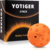YOTIGER Pickleball Balls, 4 Pack | 12 Pack | 36 Pack - 40 Holes, High Visibility & Bounce, Durable for All Skill Levels