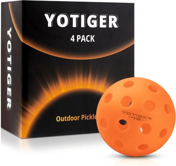 YOTIGER Pickleball Balls, 4 Pack | 12 Pack | 36 Pack - 40 Holes, High Visibility & Bounce, Durable for All Skill Levels