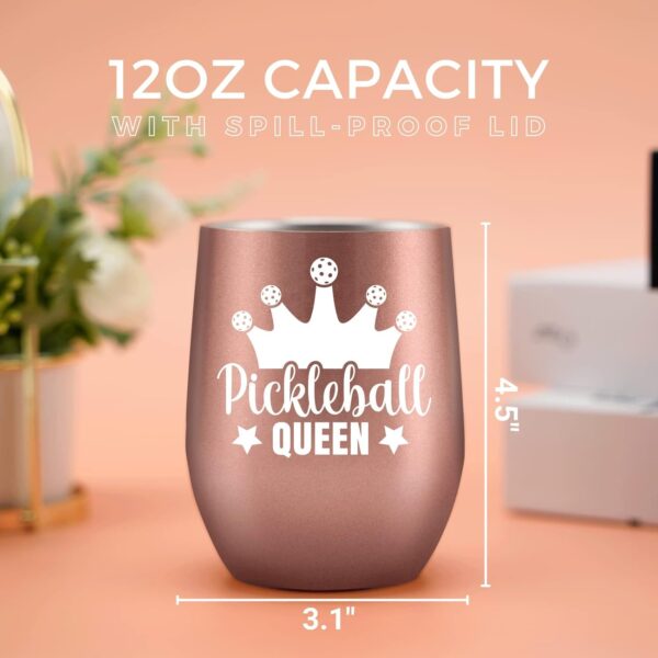 Onebttl Pickleball Gifts for Women, Pickleball Accessories, 12 oz Stainless Steel Tumbler with Lid, Pickleball Queen