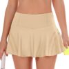 MIHOLL Pleated Tennis Skirt for Women with Pockets Shorts Mini High Waisted Athletic Golf Skorts Skirts for Running Casual