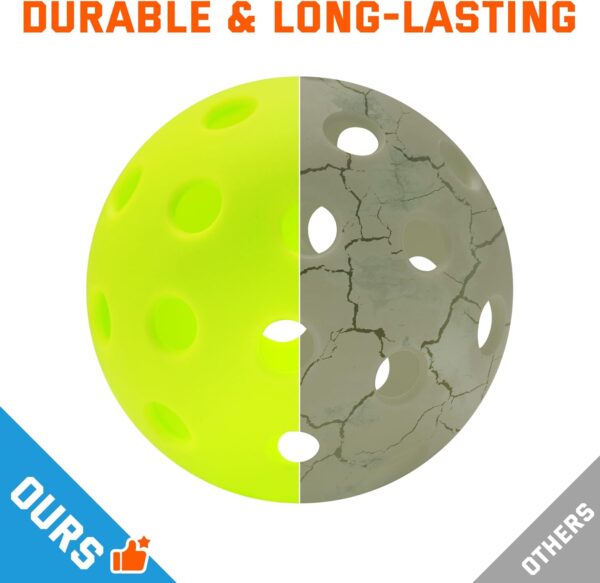 Sukeen Pickleball Balls Outdoor 40 Holes, High Bounce Pickleball Balls with Mesh Bag, High Visibility Pickle Balls for All Pickleball Paddles