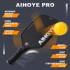 Aihoye PRO Pickleball Paddles- Raw T700 Carbon Fiber Textured Surface (CFS) with High Grit & Spin, Pickleball Paddles with 16MM Polypropylene Honeycomb Core, USAPA Approved
