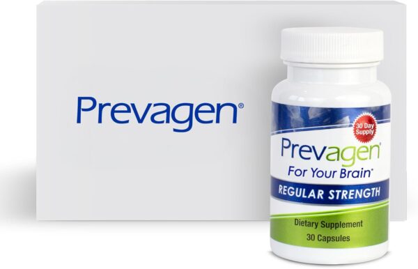 Prevagen Regular Strength 10mg, 30 Capsules |1 Pack| with Apoaequorin & Vitamin D with Attractive and Stackable Prevagen Storage Box