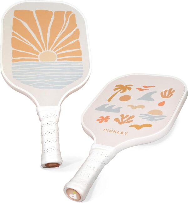 Pickleball Single Paddles - Fiberglass Surface, Honeycomb Core - Cool & Unique Designs - Sweatproof Foam Comfort Grip - Neoprene Cover - Gifts for Pickleball Lovers