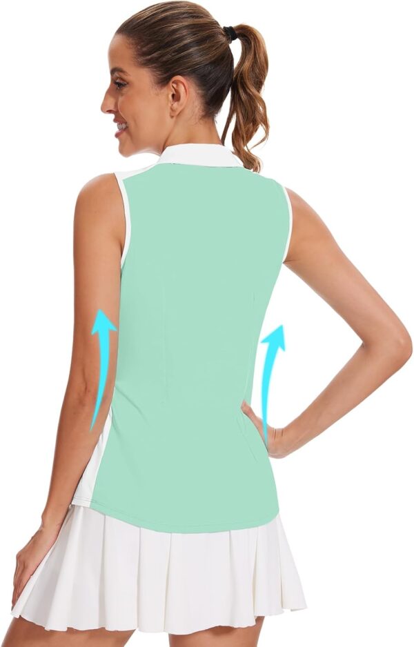 Soneven Womens Sleeveless Golf Shirt Moisture Wicking Athletic Golf Tank Top Printed Polo Tennis Shirts (XS-3XL)