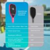 Pickleball Training Paddle, T700 Raw Carbon Fiber Surface, Pink Pickleball Trainer Paddle for Sweet Spot Practice, 16mm Quiet Core, Include 10 Lead Weight Bars & Grip Tape, 7'' Elongated Handle
