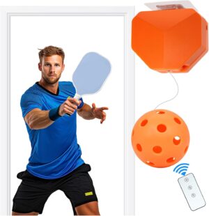Pickleball Trainer, Pickleball Practice Remote Control Auto Adjust Height, Match Buddy Electric Pickleball Training Aids for All Ages, Durable Player Pickleball Equipment for Solo Training Beginner