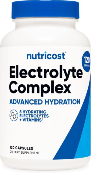 Nutricost Electrolyte Complex Advanced Hydration (120 Capsules) - 8 Hydrating Electrolytes & Vitamins, Gluten Free, Non-GMO, Vegetarian
