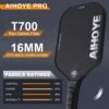 Aihoye PRO Pickleball Paddles- Raw T700 Carbon Fiber Textured Surface (CFS) with High Grit & Spin, Pickleball Paddles with 16MM Polypropylene Honeycomb Core, USAPA Approved