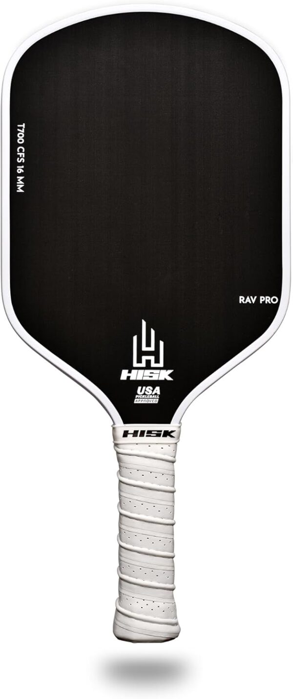 RAV PRO Pickleball Paddle - Ultimate HIGH END 16mm Japanese Toray T700 Raw Carbon Fiber CFS w/Excellent GRIT Roughness Texture, Aero Dynamic Curve, USAPA Approved, Non Slip Grip