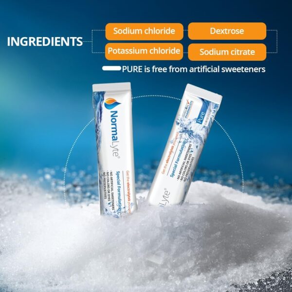 NormaLyte Oral Rehydration Salts-2 Pouches - 60 Sticks (Yields 500mL per Pack)-Pure| Energy Supplements, Potassium Supplement, Dehydration Recovery and Quick Absorption