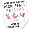 We are More Than Just Pickleball Friends Polyester and Cotton Blend Printed Sport Towel with Clip, Pickleball Gift for Pickleball Lover, Funny Flamingo Pickleball Accessories for Men Women,