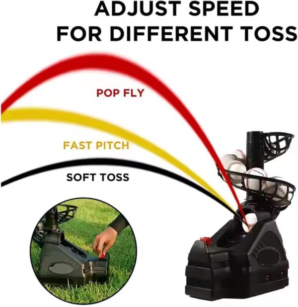 2 in 1 Baseball & Tennis Ball Launcher Machine - Pickleball Machine Tennis Ball Machine - Portable Thrower Server - PAdjustable Launching Angle and Interval - AC/Batteries Powered