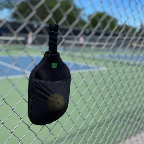 Neoprene Pickleball Paddle Cover - 2 Pockets - Fence Hook - Universal Size Case - Protective, Durable Sleeve - Protect Your Paddle from Scratches, Dings, Dents …