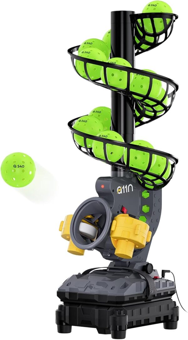 A11N SPORTS Pickleball Automatic Launcher – Adjustable Speed, Spin & Angles for Dinks, Chops, Volleys & Serves – Auto Swing for Forehand & Backhand Training – Indoor/Outdoor Use for All Skill Levels