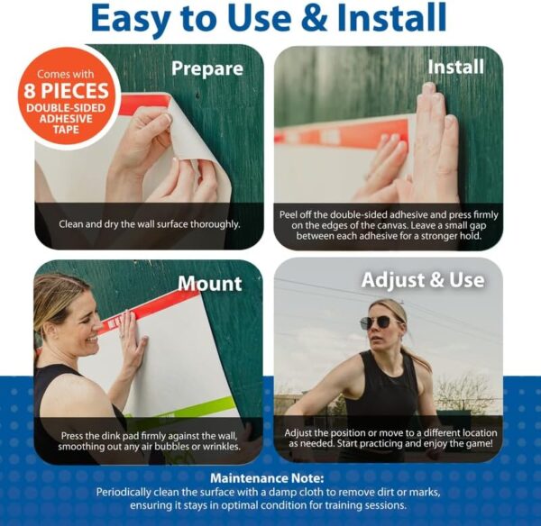 Pickleball Dink Pad Practice Board Poster Rebounder Training Aid - Improve Your Pickle-Ball Game Dinks & Reflexes - Transform Any Wall Into A Pickle Ball Court and Net Indoor or Outdoors by Modfamily