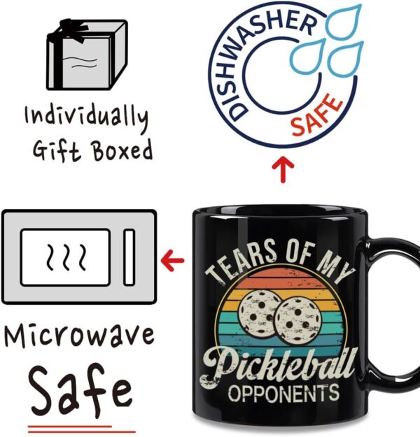 Novelty Tears Of My Pickleball Opponents Mug Gifts for Pickleball Lovers, Pickleball Player Birthday Christmas Gifts for Sports Player Sports Coach Dad Men, Sarcastic Funny Sports Player Coach Gifts